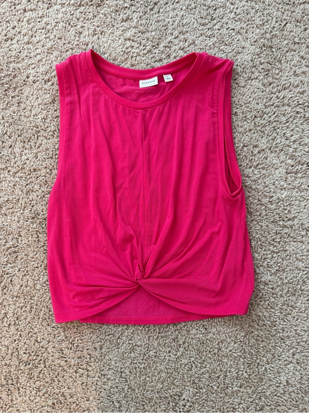 Aritzia Pink Twist-Front Sleeveless Tank